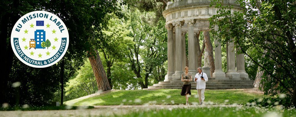 Parque de El Capricho Madrid. Madrid ostenta el Sello Misión de la UE a las ciudades climáticamente neutras e inteligentes en reconocimiento a su estrategia de sostenibilidad ambiental