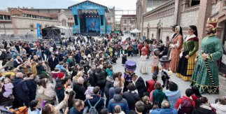 Gigantes y cabezudos en el Carnaval en Madrid en 2024. Matadero Madrid