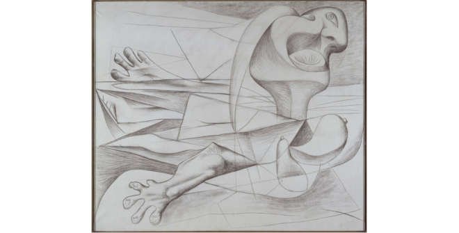 La nageuse (La nadadora) Pablo Picasso (Pablo Ruiz Picasso).  © Museo Reina Sofía. Sala 205.13 - André Breton. Mago del surrealismo