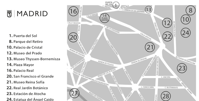 Plano de Madrid accesible para personas con baja visión